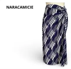 ❤️美品❤️ナラカミーチェ スカート　タイトスカート 総柄　紫　白　M 膝丈　M 1