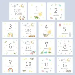 ましかく　マンスリーカード　月齢カード　アルバス　アルバム　Babyboy☽:゜
