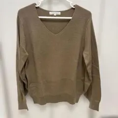 grove Vネックニット 長袖 ブラウン Mサイズ
