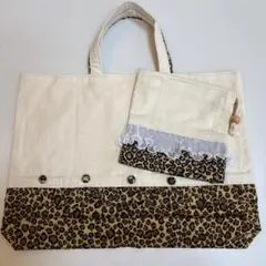 【ハンドメイド品】レッスンバッグ 巾着袋 2点セットのサムネイル