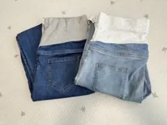 マタニティ ストレッチデニムパンツ 2点セット