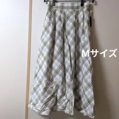 綿100% チェック柄フレアスカート Mサイズ
