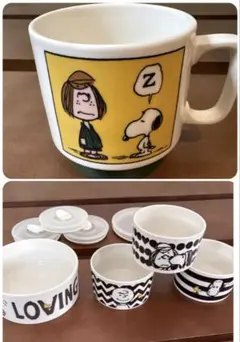 最終値下げです！　スヌーピーの保存容器とコップ