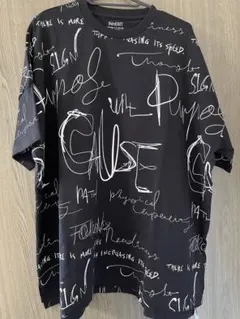 【未使用】INHERIT 白文字プリント フリーサイズTシャツ