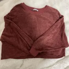 ZARA テリークロップド スウェットシャツ テラコッタ