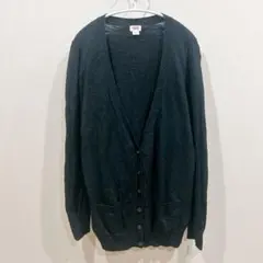 カーディガン【XL】Vネック ビッグシルエット ブラック 薄手