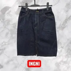 INGNI デニムタイトスカート インディゴブルー 前スリット 濃紺のサムネイル