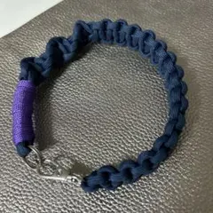 ハンドストラップ　スマホストラップ　ネイビー×パープル