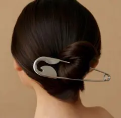 新品未使用＊貴重なコアウッド製　モンステラ かんざし ヘアアクセサリーヘアピック 特大 安全ピン型 ヘアピン ヘアアクセサリー かんざし ヘアクリップ