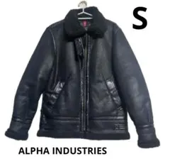 アルファインダストリーズ　B-3フェイクムートン オーバーサイズ　ブラック