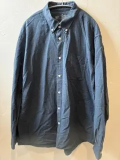 無印良品　ダークブルー ボタンダウンシャツ XL