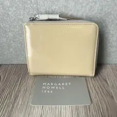 【新品】マーガレットハウエル　ホーサL字ファスナーエナメル２つ折り財布　ピンク系のサムネイル