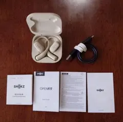 《SHOKZ OPENFIT》骨伝導イヤホン ベージュケース付き