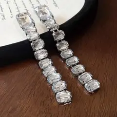 ロングピアス 結婚式 ウェディング シルバー キュービック