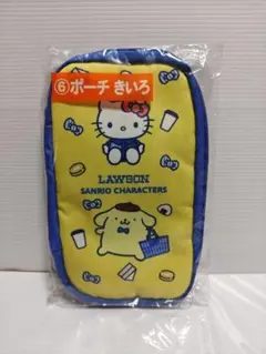 LAWSON ハローキティ ポムポムプリン ポーチ（イエロー）
