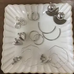 シルバー色イヤリングセット 7点