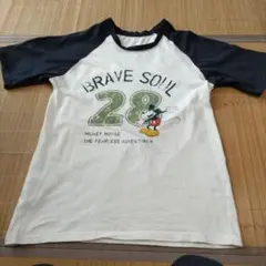 ミッキーマウス ラグランTシャツ ヴィンテージ風プリント