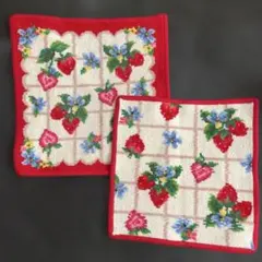 【B品】新品❤︎フェイラーFEILER❤︎ハンカチ2枚セット❤︎ストロベリーフィールド