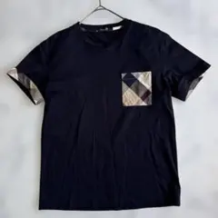 新品】ブラックレーベルクレストブリッジTシャツL紺バーバリー521
