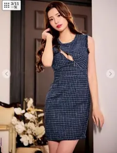 ツイード フロントジップ ミニ丈 キャバドレス | Mercari
