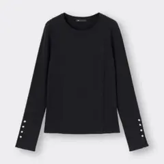 GU リブボタンスリーブセーター