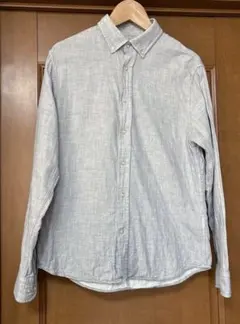バナナリパブリック　ライトグレー 長袖シャツ ボタンダウン
