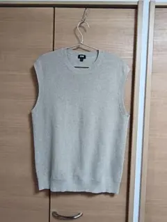 UNIQLO ユニクロ オーバーサイズクルーネックベスト ベージュ系 Mサイズ