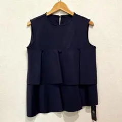 新品タグ付き✨シェリエ sheller カシュクールペプラムブラウス ブルー 
