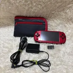 PSP3000 レッド×ブラック　収納ポーチ付き