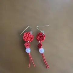 水引　梅結びデザインピアス