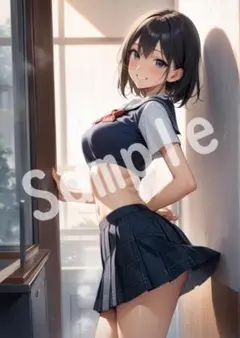 アニメファンアート JK グラビア A4 ポスター イラスト ★00100258