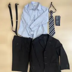 120㎝フォーマルセット 水色シャツ 黒ジャケット