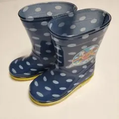 ネイビー 水玉 長靴 15.0センチ
