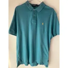 【古着】Polo by Ralph Lauren ターコイズ ポロシャツ M