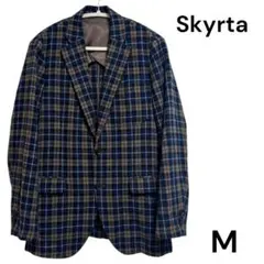 【美品】SKYRTA テーラードジャケット チェック Mサイズ