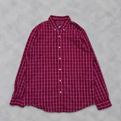 CHAPS 長袖シャツ ウィンドウペンチェック L ボルドー