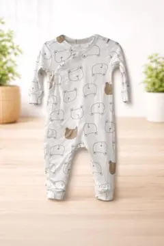 Baby CAP クマ柄ロンパース 60 ベビー服