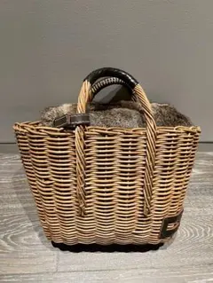 【美品✨】ebagos エバゴス　マルシェ　かごバッグ　ラビットファー 最終値下げ][極美品] エバゴス かごバッグ 完売品 ラビット