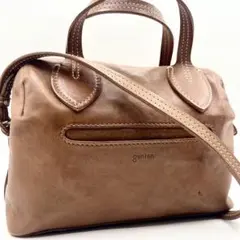 廃盤品✨ゲンテン アヴィラ ショルダーハンドバッグ 2way レザー 茶色 軽量のサムネイル
