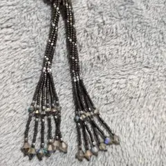 ビーズ織りネックレス ハンドメイド 黒
