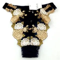 ワコール Salute 刺繍花柄 ショーツ ソング PTJ460　M　ネイビー