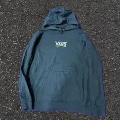90s VANS ヴァンズ 片面プリント フーディ プルオーバー パーカー
