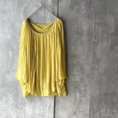 a0126【ロートレアモン 】シフォンブラウス (サイズ38) シアー イエロー