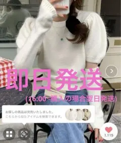 【即日配送】完売品 Loueme アームウォーマー付きモヘアタッチニットトップス