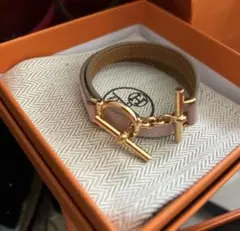 エルメスHERMES レザーブレスレット コリエ・ド・シアン24 ナタ・PG