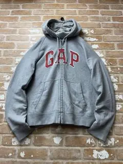 00s old gag GAP ジップパーカー　パーカー　グレー　y2k 古着