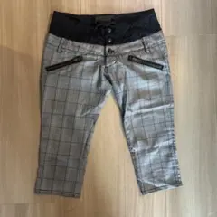 moussy チェック柄 クロップドパンツ
