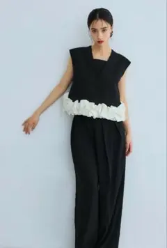 ホイップヘムセットアップ 2点セット パンツドレス セパレート ワイドパンツ