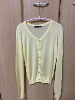 長袖ニットカーディガン イエロー