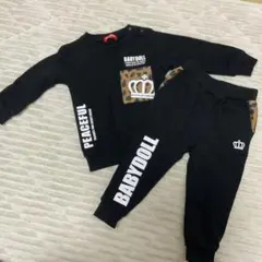 BABYDOLL ブラック スウェット上下セット 90